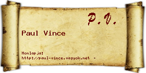 Paul Vince névjegykártya